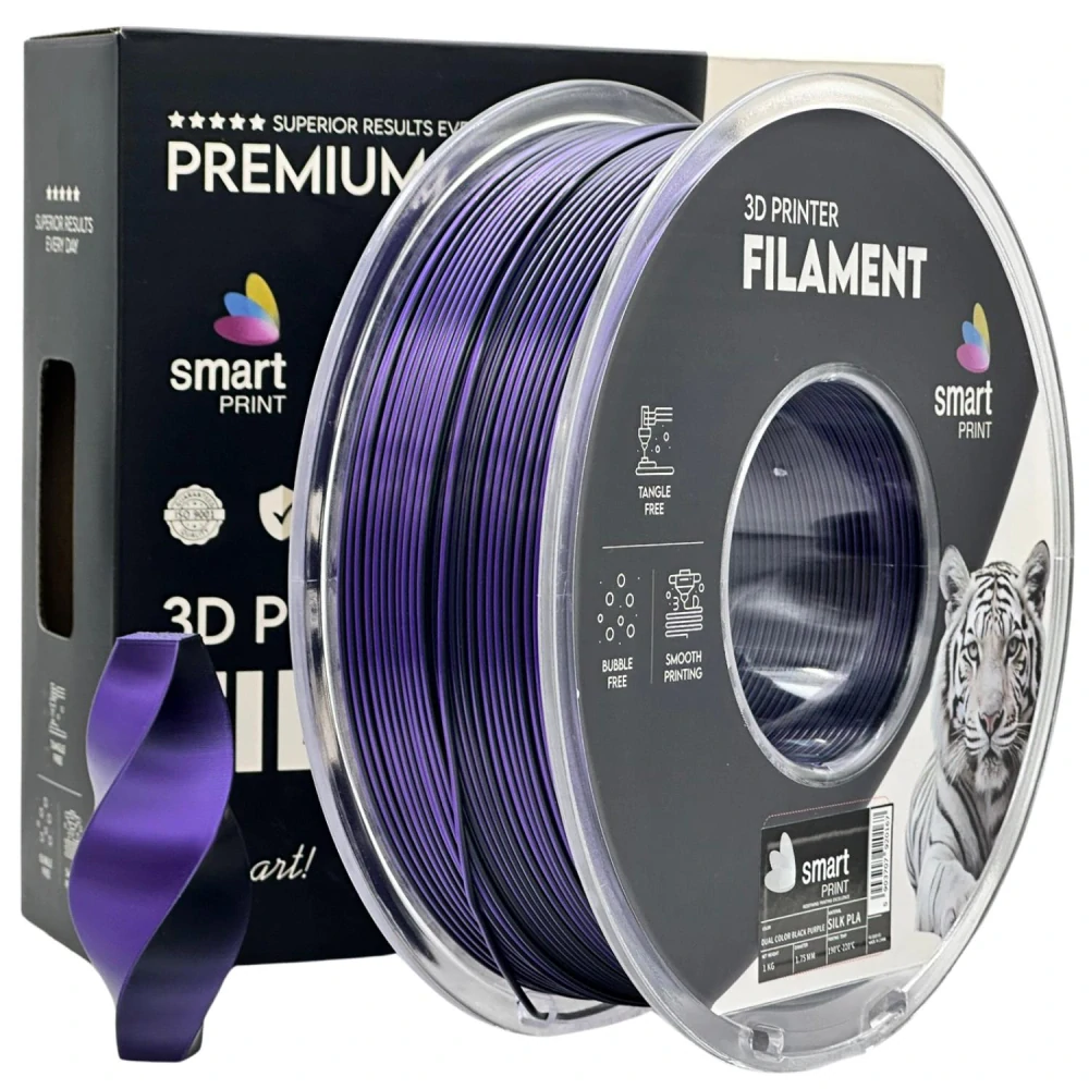 PLA Silk DUAL - ČERNO-FIALOVÝ